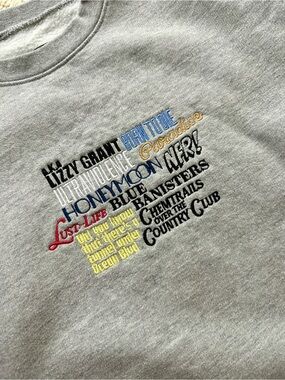 Lana Del Rey Embroidered Album Titles Grey Long Sleeve Sweatshirt- size M